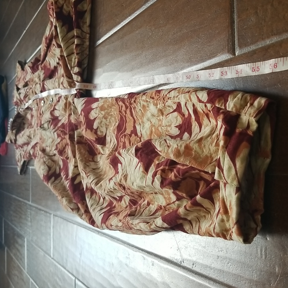 Free People Shasta Print Corduroy Shortsleeve Jumpsuit Floral Back Out Wide Leg - Picture 14 of 17